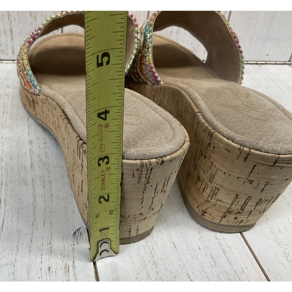 Grazie Womans Size 10 Cork Sandals Slide On Multicolor Strap - Picture 8 of 13